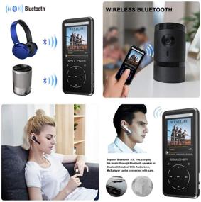 img 1 attached to 🎧 16GB MP3 Player with Bluetooth 4.0: Portable HiFi Lossless Sound, FM Radio, Voice Recorder, E-Book & More – 128GB Expandable Storage, Headphone & Sport Armband Included