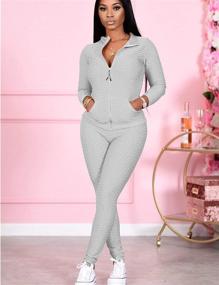 img 2 attached to 🏋️ Women's Workout Outfits: Long Sleeve Top and Gym Legging Pants Set | 2 Piece Tracksuit