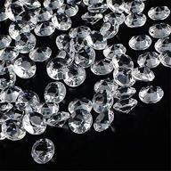 outuxed 1000pcs clear 0.4-inch acrylic diamond scattering crystals - wedding table decorations, bridal shower, party, vase fillers logo