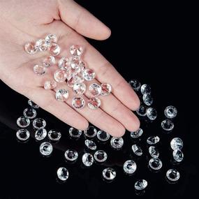 img 1 attached to OUTUXED 1000 шт. прозрачных акриловых алмазных разбросанных кристаллов 0,4 дюйма - свадебные столешницы, декор для бридж шоуер, вечеринка, наполнитель для вазы