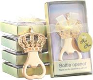 👑 24 pack of gold crown bottle opener wedding favors - souvenir gift for baby shower, birthday party decorations & supplies. perfect party favors for guests by layseri (crown gold, set of 24) логотип