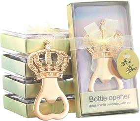 img 4 attached to 👑 24 Pack of Gold Crown Bottle Opener Wedding Favors - Souvenir Gift for Baby Shower, Birthday Party Decorations & Supplies. Perfect Party Favors for Guests by LAYSERI (Crown Gold, Set of 24)