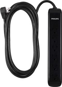 img 3 attached to ⚡️ Philips 6-Outlet Surge Protector: 10 Ft Extension Cord, Sleek Design for Home or Office, ETL Listed