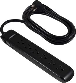 img 1 attached to ⚡️ Philips 6-Outlet Surge Protector: 10 Ft Extension Cord, Sleek Design for Home or Office, ETL Listed