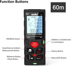 img 3 attached to 📏 atolla Laser Distance Meter (196 Ft M/In/Ft) - High Accuracy (±2mm), Mute Function, Waterproof IP54, Bubble Level, LCD Backlit, Pythagorean Mode for Measuring Distance, Area, Volume
