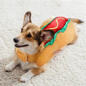 img 2 attached to 🌭 POPETPOP Hot Dog Pet Costume – Fun and Cozy Hoodie for Dogs and Cats, Ideal for Halloween, Christmas, Cosplay – Puppies and Kittens Apparel
