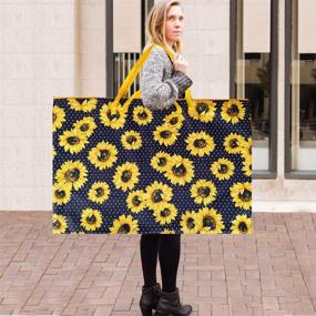 img 3 attached to Large 24x36 Inch Art Portfolio Case with Lightweight Design, Waterproof Nylon Tote 🌻 Bag for Poster Board Storage, Student Art Work Portfolio Case with Shoulder Strap (Sunflower)