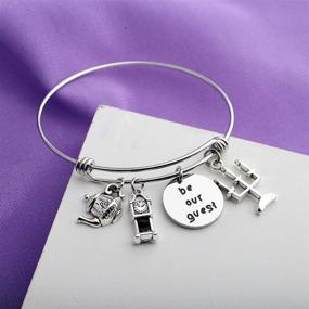 img 1 attached to 🌹 SEIRAA Be Our Guest Charm Bangle - Beauty and the Beast Movie Jewelry