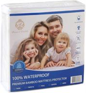 🌸 twin size waterproof mattress protector - roses & violets, premium bamboo mattress cover logo