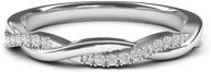 💍 2.5mm petite twisted vine simulated diamond wedding band matching ring in 14k white gold logo