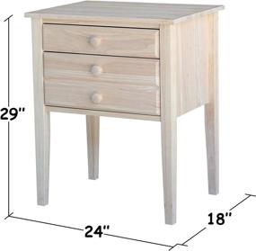 img 2 attached to 🏺 Stylish Unfinished Accent Table: International Concepts with Drawers