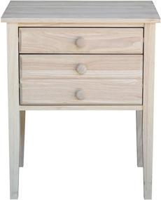 img 4 attached to 🏺 Stylish Unfinished Accent Table: International Concepts with Drawers