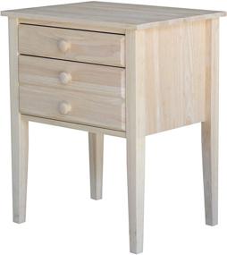 img 3 attached to 🏺 Stylish Unfinished Accent Table: International Concepts with Drawers