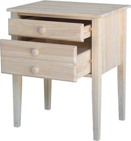 img 1 attached to 🏺 Stylish Unfinished Accent Table: International Concepts with Drawers