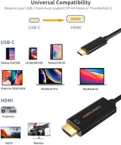 img 2 attached to 🔌 6FT 4K @ 60 Гц USB C к HDMI 2.0 кабель, кабель CableCreation Type C к HDMI для MacBook Pro 2020, MacBook Air, ChromeBook Pixel, iPad Pro 2020 2018, Surface Book 2, Galaxy S20/S10, LG V30