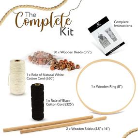 img 2 attached to 🧶 Complete Macrame Kit for Adults Beginners - Includes Grayblock Macrame Supplies with Cotton Cord, Wooden Beads & Rings, Instruction Book, and Video Guide - Perfect DIY Craft Knitting Set