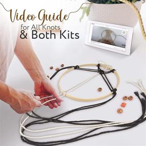 img 1 attached to 🧶 Complete Macrame Kit for Adults Beginners - Includes Grayblock Macrame Supplies with Cotton Cord, Wooden Beads & Rings, Instruction Book, and Video Guide - Perfect DIY Craft Knitting Set