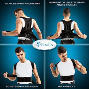 img 2 attached to Posture Corrector Back Brace for Women and Men with Waist Size of 31.5 - 35.4 inches - Provides Back Support Belt