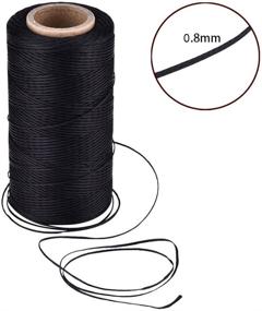 img 2 attached to 🧵 High Quality 2pcs Leather Sewing Hand Stitching Craft Waxed Thread Cord (Black and Beige)