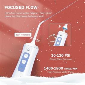 img 2 attached to Cordless Oral Irrigator: FASDUNT Professional Dental Flosser with 5 🦷 Modes and 4 Jet Tips – Perfect for Braces, Bridges, and Travel