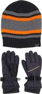 🧤 zeroxposur boys winter gloves and reversible hat set | thinsulate/pvc palms, fleece cuffs logo