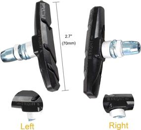 img 3 attached to 🚴 FSZON Bike Brake Pads - Replacement V-Brake Pads for Mountain Bikes - 2 Pairs, 70mm, with Hex Nuts and Spacers - Black