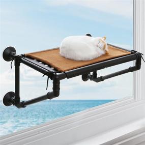 img 4 attached to Large Black Cat Bed with Screw Suction Cups, Window Hammock Seat, and Window Perch - Includes Free Blanket (Support - Single Layer)