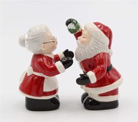 img 3 attached to 🎅 Multicolored Cosmos Gifts Kissing Santa Couple Salt and Pepper Set - Enjoy Festive Season Spice!