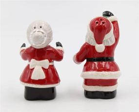 img 1 attached to 🎅 Multicolored Cosmos Gifts Kissing Santa Couple Salt and Pepper Set - Enjoy Festive Season Spice!