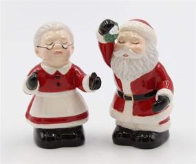 img 2 attached to 🎅 Multicolored Cosmos Gifts Kissing Santa Couple Salt and Pepper Set - Enjoy Festive Season Spice!