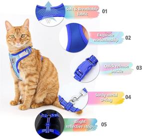 img 1 attached to 🐱 Stylish Escape Proof Cat Harness and Leash Set - Adjustable Breathable Pet Vest Harness with Reflective Trim - Ideal for Cats and Puppies