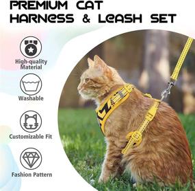 img 2 attached to 🐱 Stylish Escape Proof Cat Harness and Leash Set - Adjustable Breathable Pet Vest Harness with Reflective Trim - Ideal for Cats and Puppies