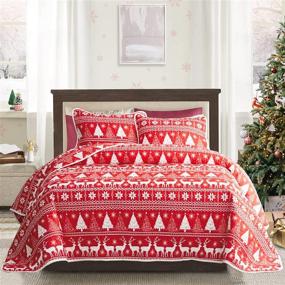 img 4 attached to Joyreap Christmas Snowflake Microfiber Bedspread