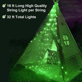 img 1 attached to 🍀 Vibrant 32ft St. Patrick's Day LED Fairy Lights: Battery Operated & Waterproof for Indoor/Outdoor Décor - Green Copper Wire Lights with Timer Setting (2 Pack)