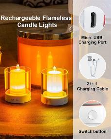 img 3 attached to 🕯️ MiLi Rechargeable LED Flameless Candle Lights: USB Charging, Tealights for Christmas Decoration with 30H Playtime