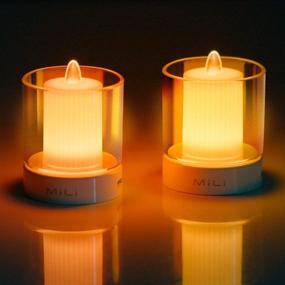 img 4 attached to 🕯️ MiLi Rechargeable LED Flameless Candle Lights: USB Charging, Tealights for Christmas Decoration with 30H Playtime