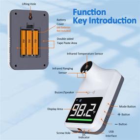 img 2 attached to Contactless Mini Wall Mount Thermometer with Fever Alarm - Ideal for Offices, Stores, Schools, and Businesses