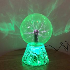 img 1 attached to RAYWER 6 Inch Touch & Sound Sensitive 🎄 Green Plasma Ball: Perfect Christmas Party Gift & Decoration!