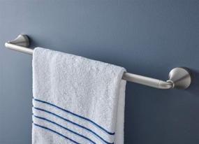 img 3 attached to Moen MY6218BN Hamden Single Towel Bar: Stylish and Functional 18-inch Brushed Nickel Design