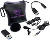 purple panda pc usb lavalier lapel microphone: ultimate plug & play lav mic with adapter, ideal for macbook, laptop, imac, desktop – clip on mic with long 9.8ft extension cord logo