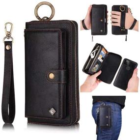 img 4 attached to AIFENGCASE Wristlets Magnetic Detachable Case Black