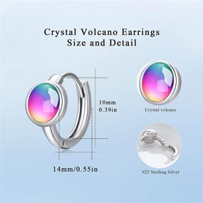 img 1 attached to 💎 Hypoallergenic 925 Sterling Silver Crystal Hoop Huggie Earrings for Women and Girls - Sensitive Ear-Friendly Hoop Earrings, Diameter 10mm