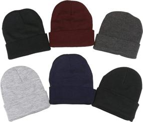 img 1 attached to 🧢 Stay Cozy in Style: ToBeInStyle Unisex Pack of 6 or 3 Soft Stretchy Beanies