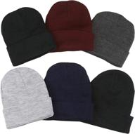 🧢 stay cozy in style: tobeinstyle unisex pack of 6 or 3 soft stretchy beanies logo