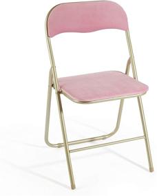 img 2 attached to 🪑 From Comfort to Style: Urban Shop Velvet Folding Chair, Blush - An Urbanite's Delight!