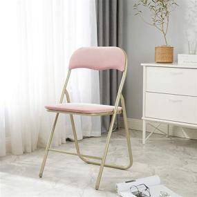 img 1 attached to 🪑 From Comfort to Style: Urban Shop Velvet Folding Chair, Blush - An Urbanite's Delight!