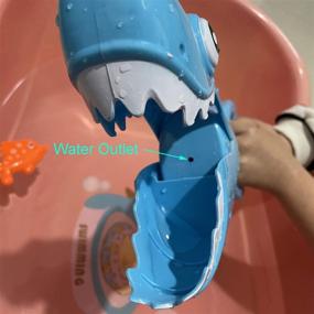 img 1 attached to 🦈 INvench Shark Grabber Baby Bath Toys - 2021 улучшенный синий акула с действием укусывания зубов + 4 игрушечные рыбки - идеально для мальчиков, девочек и малышей
