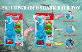 img 3 attached to 🦈 INvench Shark Grabber Baby Bath Toys - 2021 улучшенный синий акула с действием укусывания зубов + 4 игрушечные рыбки - идеально для мальчиков, девочек и малышей