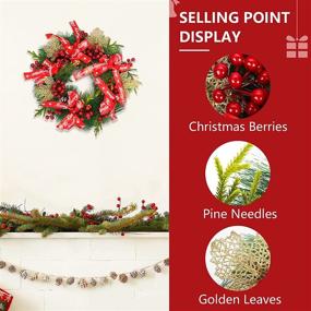 img 2 attached to 🎄 MTSCE 18-Inch Artificial Christmas Wreath: Pine Cones, Berries, Ribbon - Perfect Indoor/Outdoor Xmas Decoration