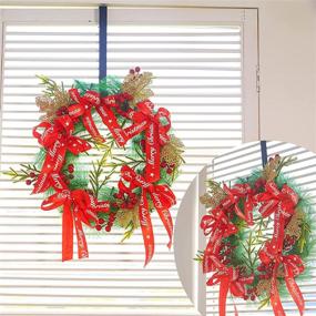 img 1 attached to 🎄 MTSCE 18-Inch Artificial Christmas Wreath: Pine Cones, Berries, Ribbon - Perfect Indoor/Outdoor Xmas Decoration